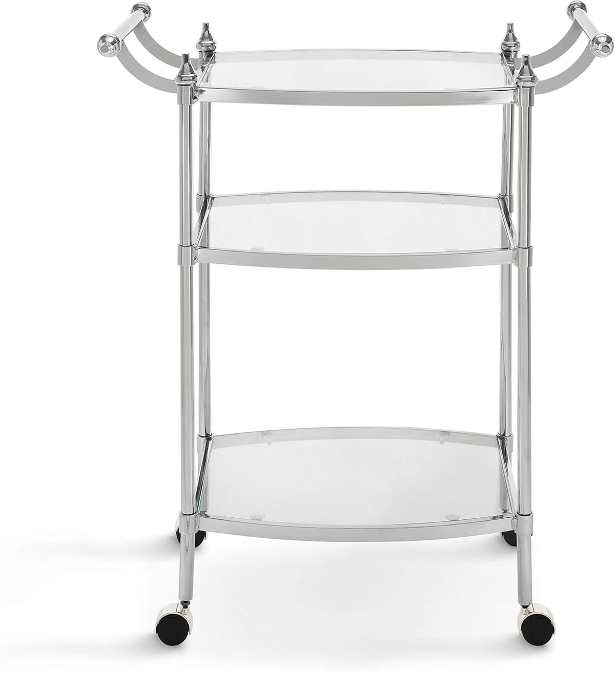 Chrome and Clear Glass Mobile Bar Cart L151