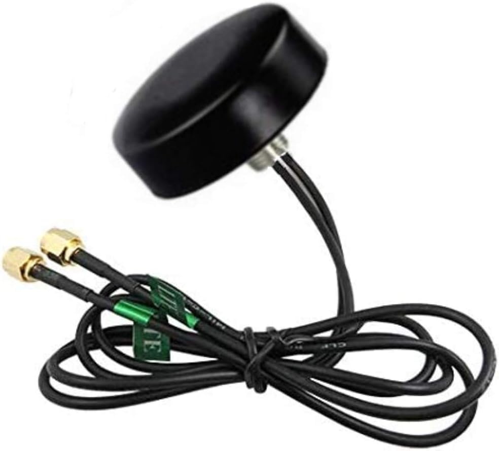 4G LTE Omni Puck Antenna with 3' Dual Diversity SMA Male Connector Cables, Pack of 2 T993