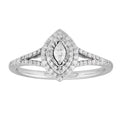 .33 CT Diamond Marquise Engagement Ring in 10K White Gold, Size 7 T75034