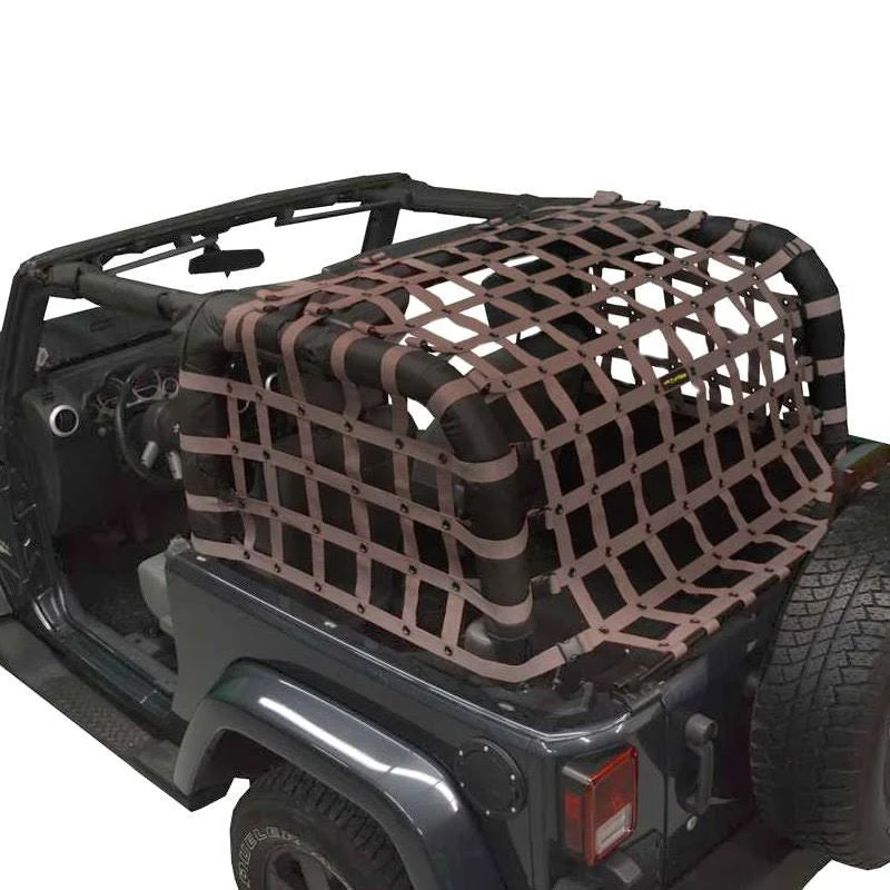 4x4 Rear Upper Cargo Netting with Regular Sides, Sand Y392373
