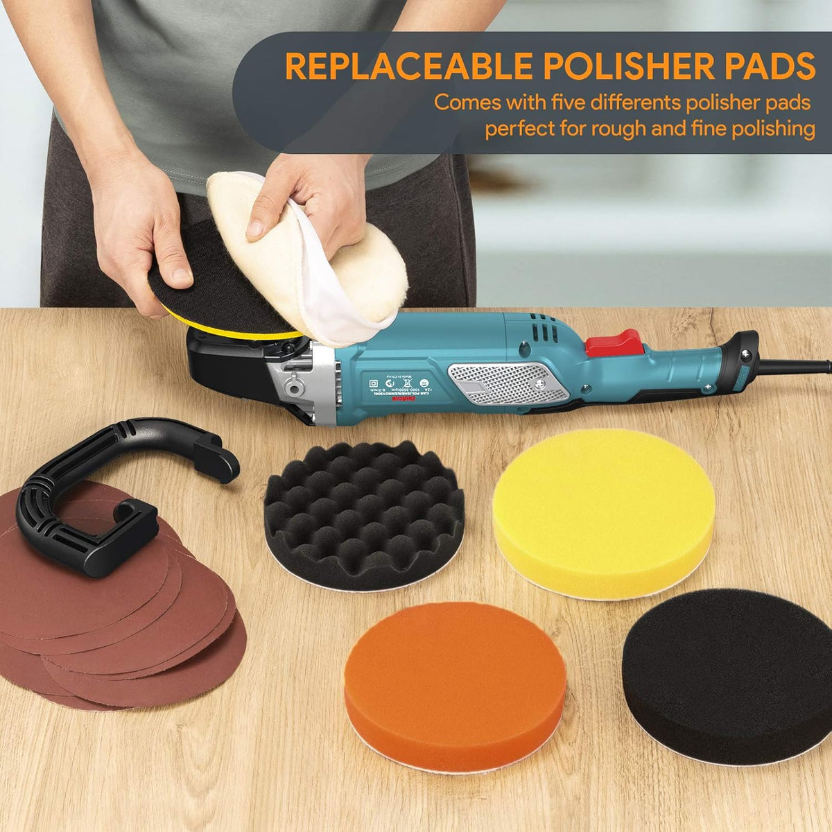 12 Amp 6-inch/7-inch Variable Speed Car Polisher, Pack of 2 V753