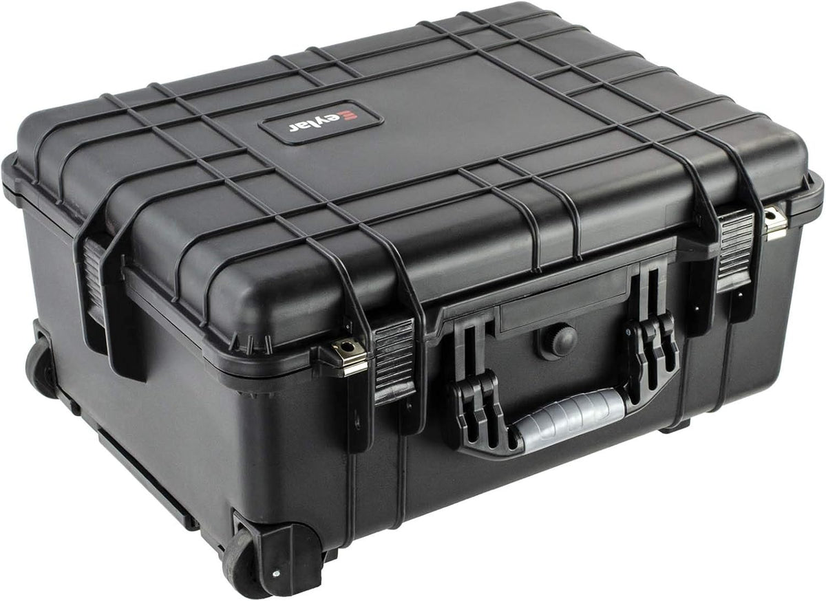 Medium 21 Protective Roller Camera Hard Case Water and Shock Resistant with Foam Black B431