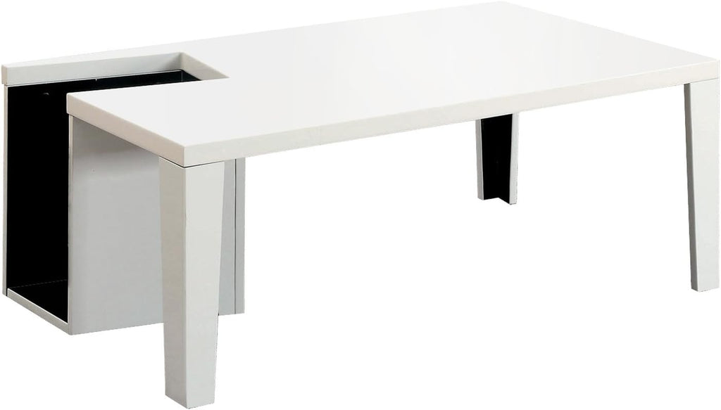 Black and White Coffee Table with Magazine Storage N750012