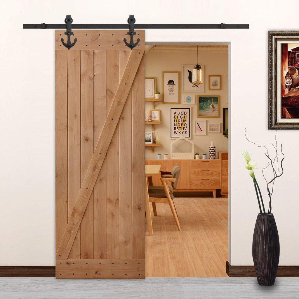 Rustic Knotty Alder Solid Wood Barn Door Slab G29973