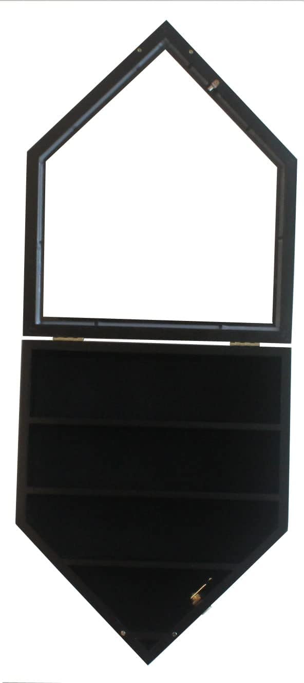 Black Baseball Display Case for 12 Balls with Gold Locks Q32298
