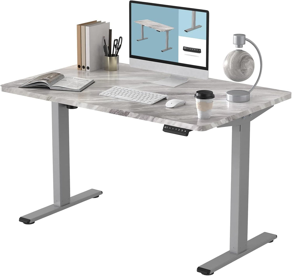 Electric Height Adjustable Desk 55 x 28 Inches White Top O48206