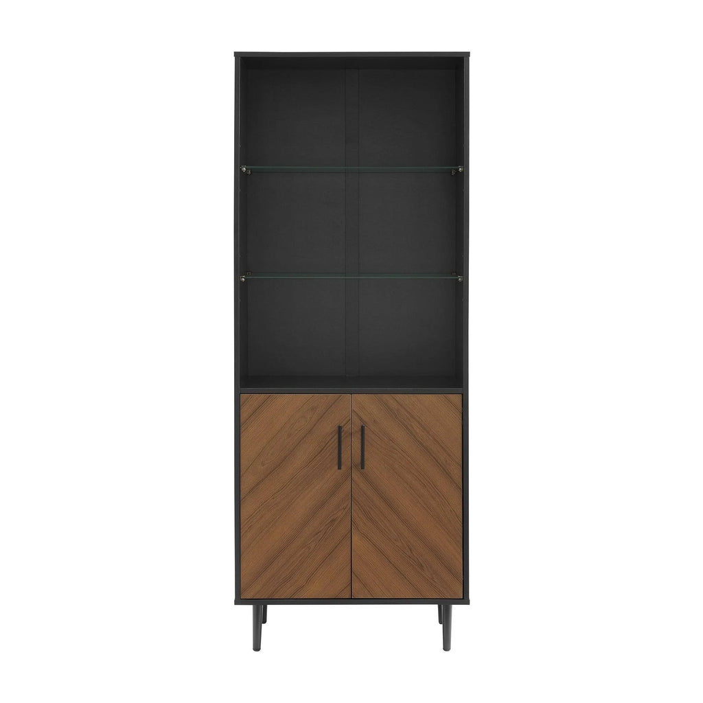White Acorn Bookmatch Storage Cabinet U523