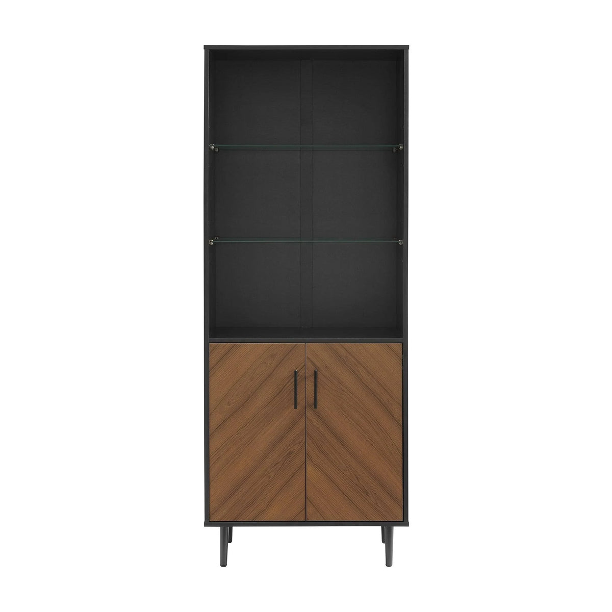 White Acorn Bookmatch Storage Cabinet U523