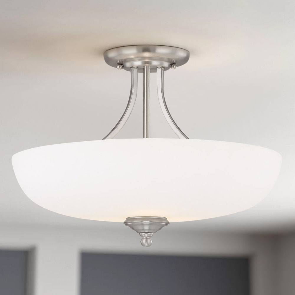 3 Light Semi-Flush Matte Nickel W618