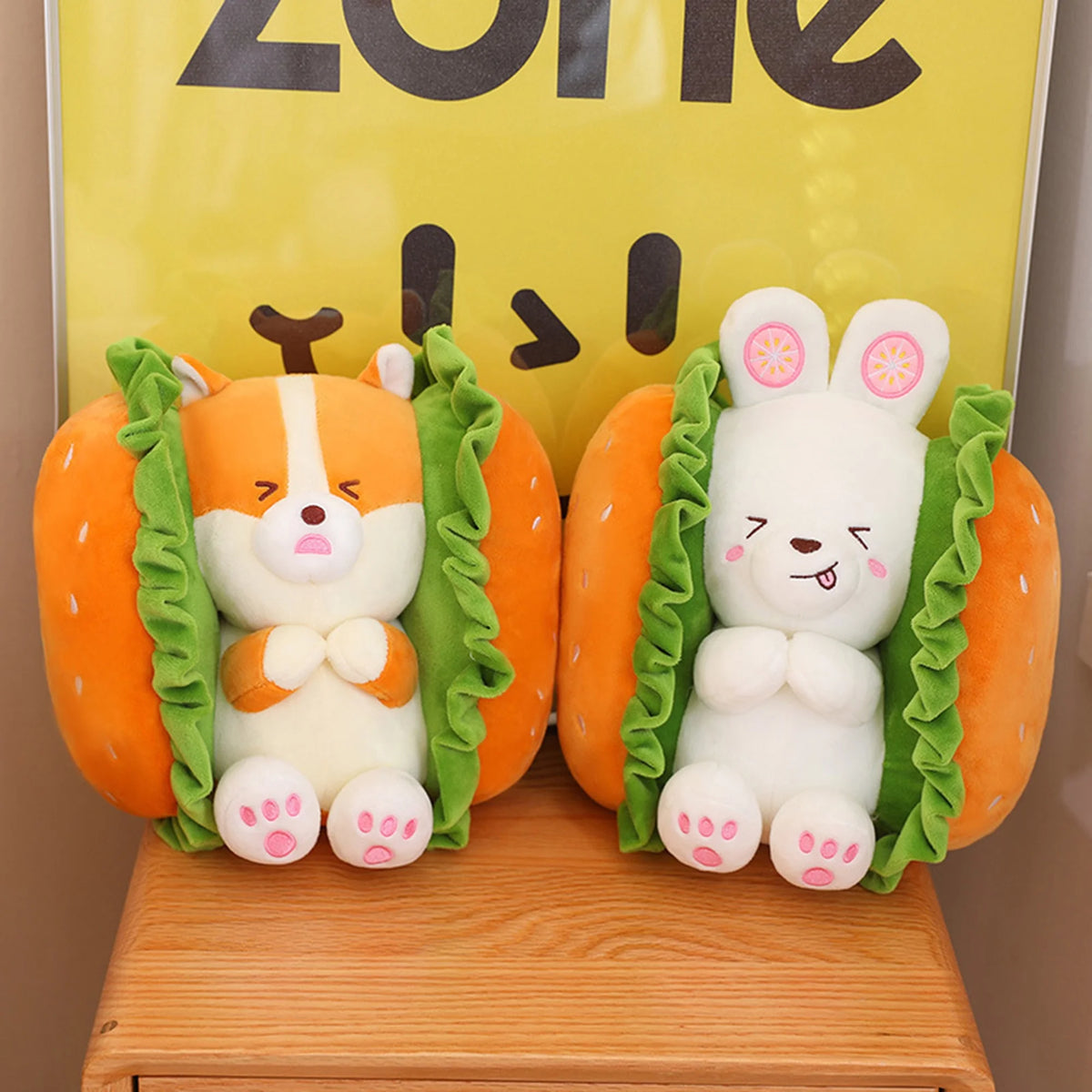 Fuzzy Hamburger Plush Toy J344797