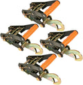 Ratchet Buckle 4 Pack with Snap Hook, 2 Inch Wide Handle, 3,300 Pound Safe Working Load G8879