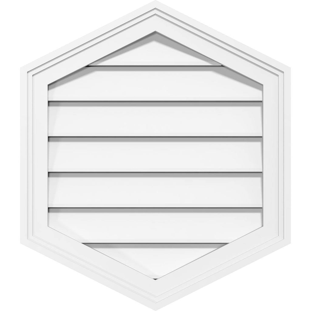 28x22W x 36x22H Vertical Peaked Surface Mount PVC Gable Vent F27826
