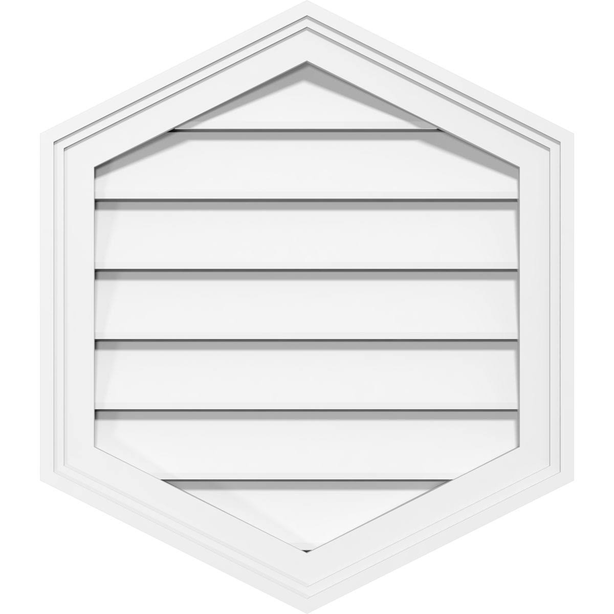 28x22W x 36x22H Vertical Peaked Surface Mount PVC Gable Vent F27826