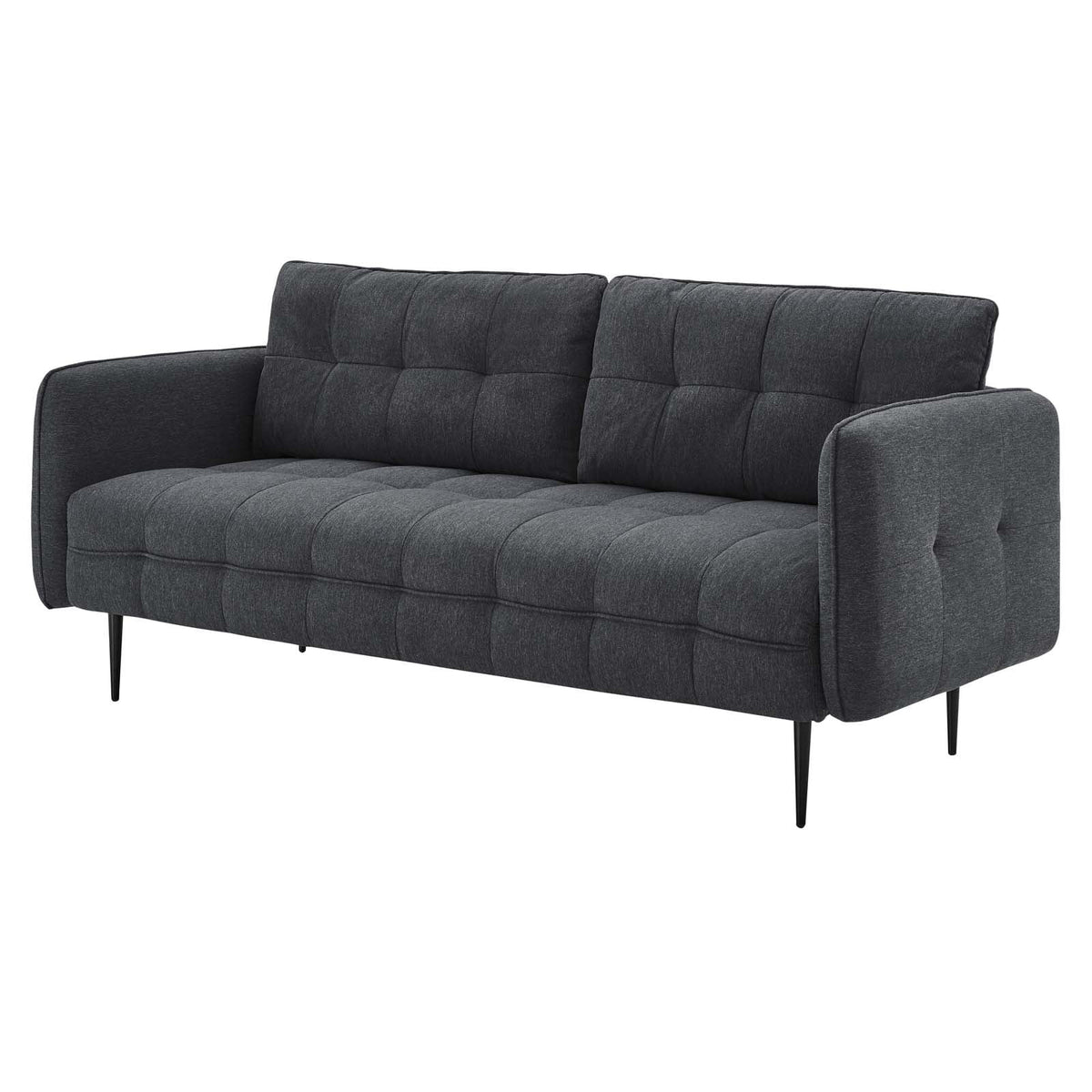 Tufted Fabric Dark Grey Sofa D602197