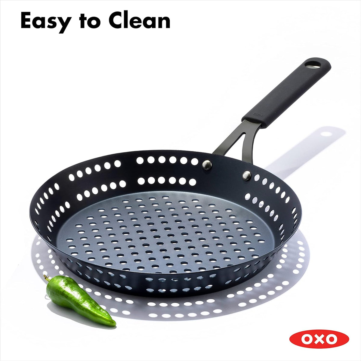 Black 12 Carbon Steel Frying Pan with Silicone Sleeve I2985