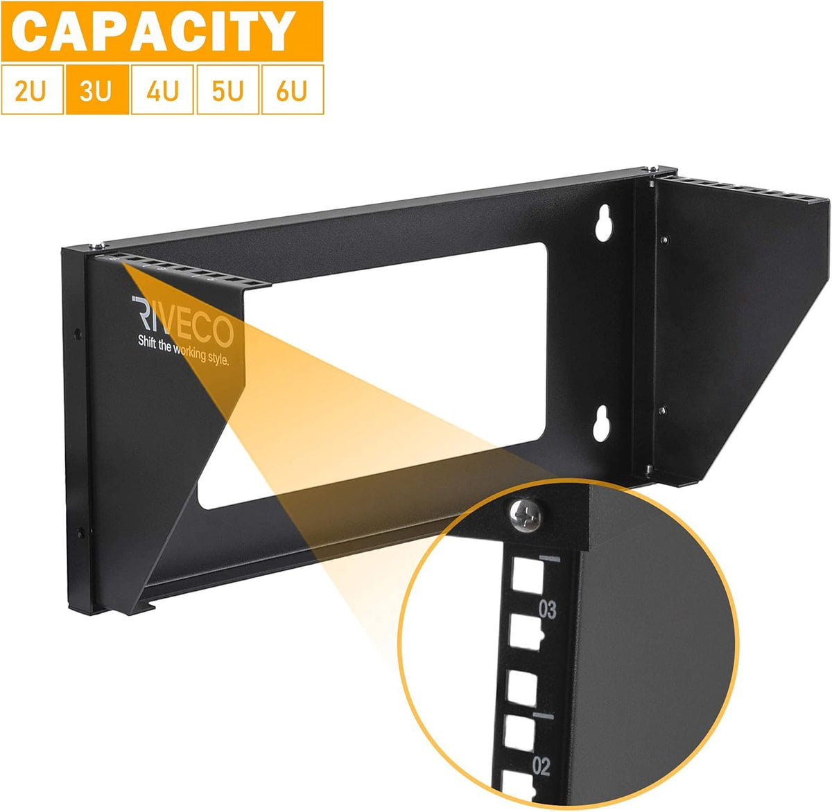 Black Wall Mount Rack Pack of 2 B33006