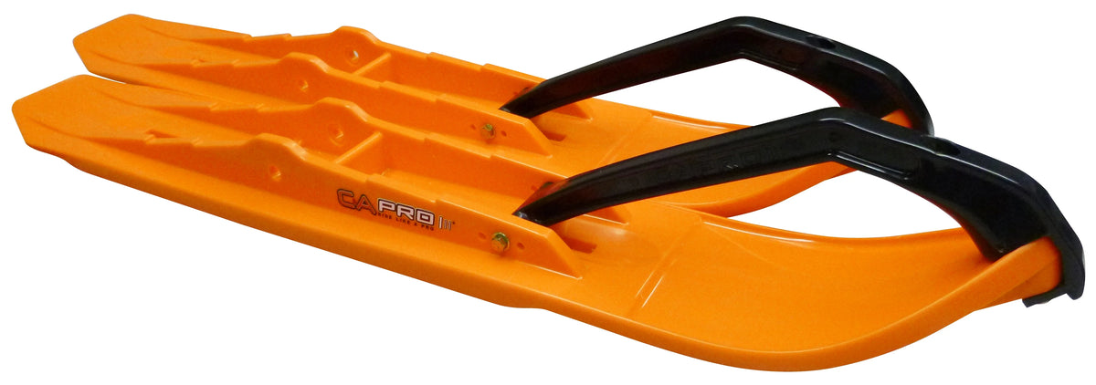 Orange XCS Snowmobile Skis with 4" Round Bars Complete Kit J869