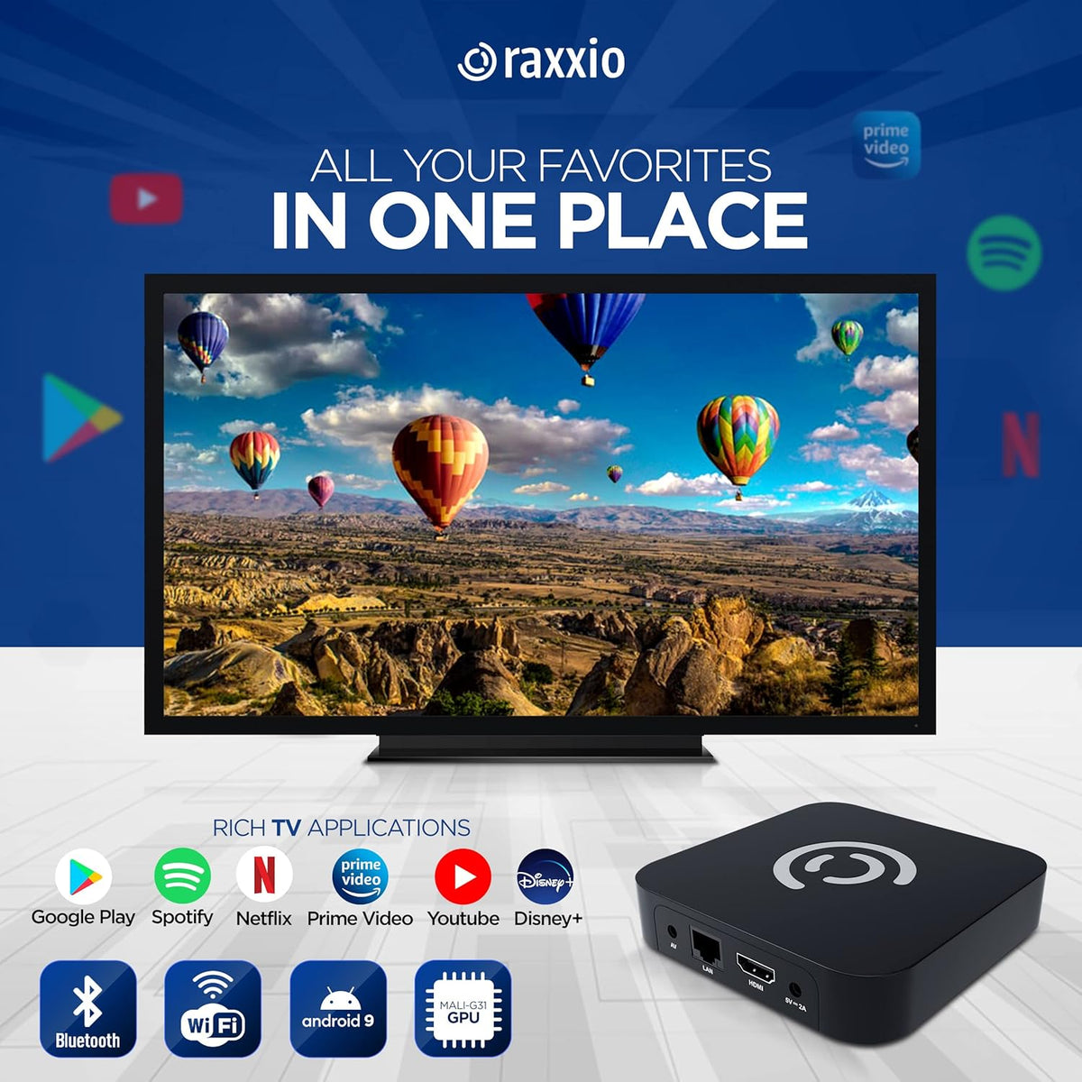 Android TV Box with 4K, 4GB RAM, 64 GB ROM, WiFi, USB 3.0, Bluetooth, HDMI Cable and Remote Control S9564