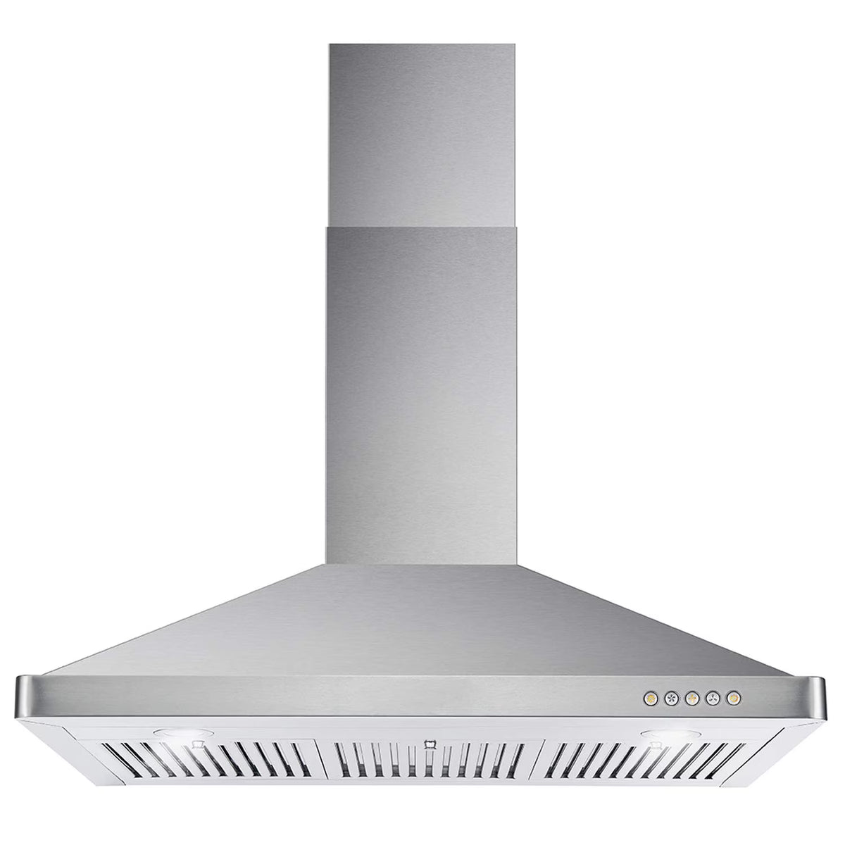 36 Inch Wall Mount Range Hood with Push Control, Stainless Steel S2637