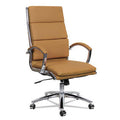 High-Back Swivel/Tilt Chair, Black Leather, Chrome Frame G3526