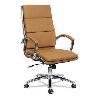 High-Back Swivel/Tilt Chair, Black Leather, Chrome Frame G3526