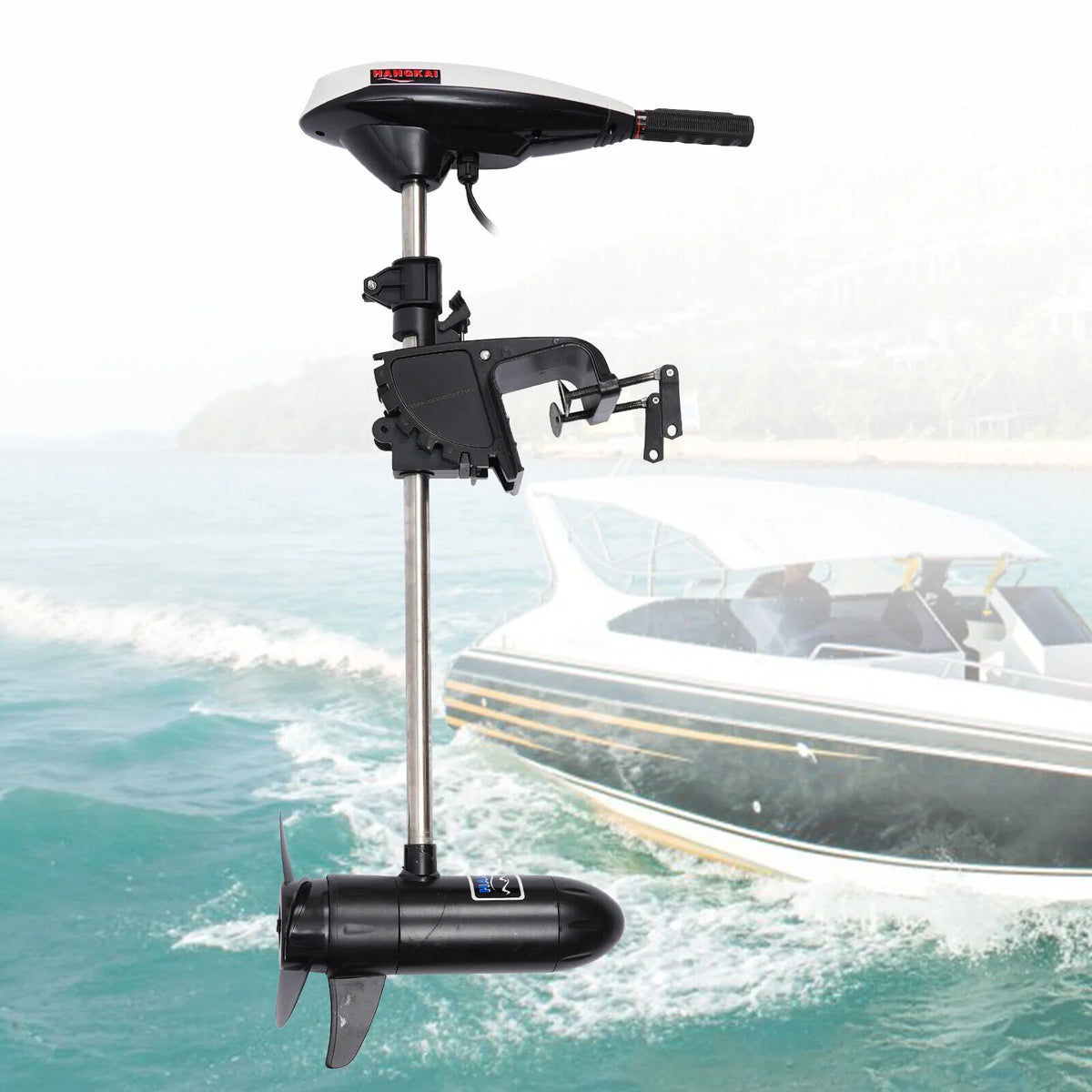45Lbs Electric Outboard Motor 12V 552W Thrust Trolling Boat Engine with Retractable Handle F723