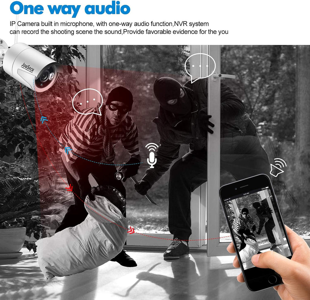 Wireless Security Camera System with 8CH NVR 4Pcs 1080P Night Vision Motion Detection Waterproof V9710