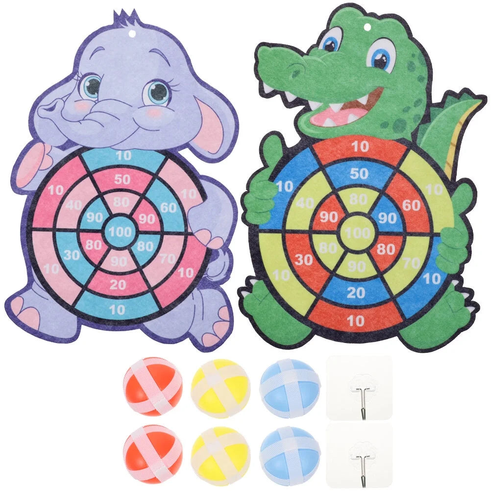 2 Sets Kids Dart Board Game Sticky Balls Cartoon B473137