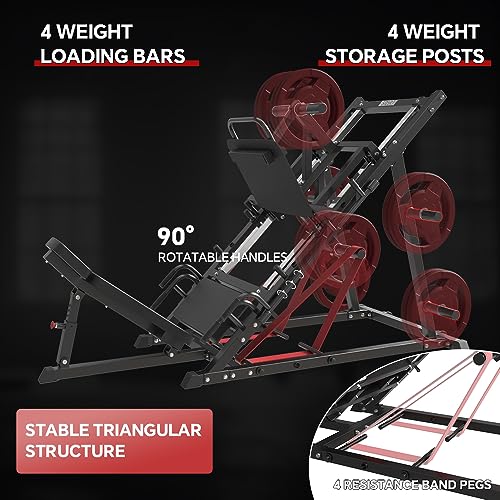 Heavy Duty Adjustable Leg Press Machine with Plate Storages E117