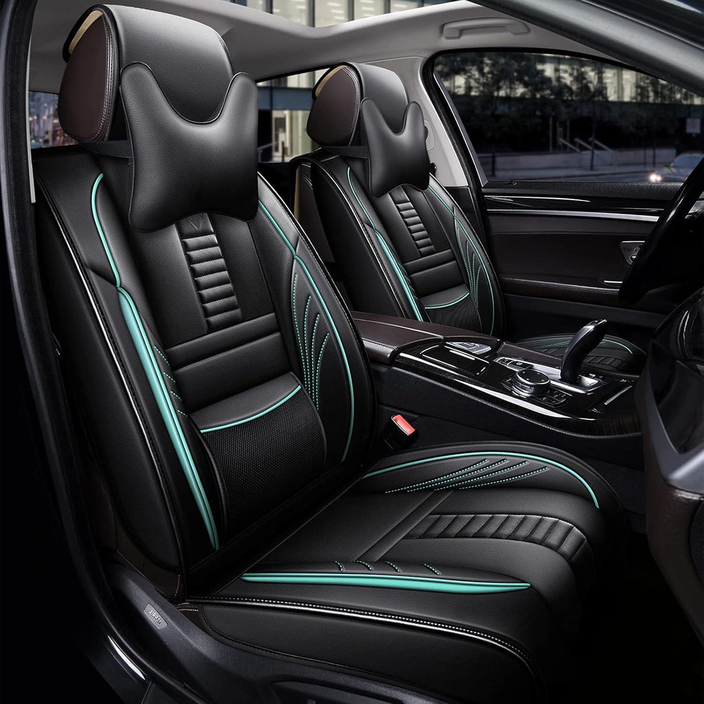 Grey Leather Car Seat Cover 2 Pcs A1624