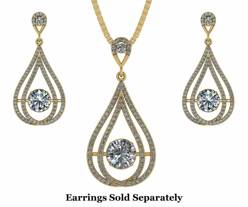 Yellow Gold Plated 925 Sterling Silver Zirconia Necklace W62328