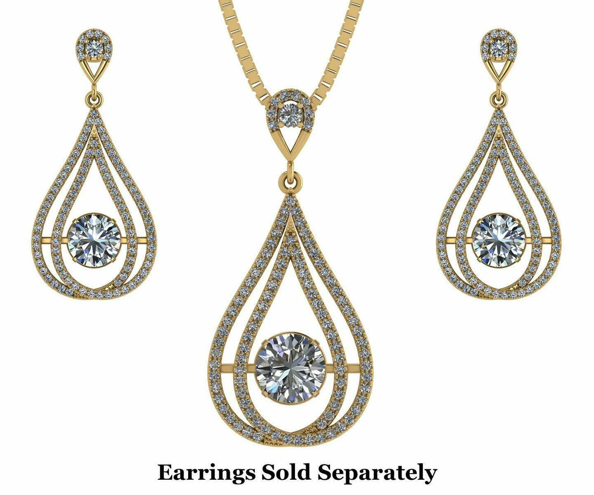Yellow Gold Plated 925 Sterling Silver Zirconia Necklace W62328