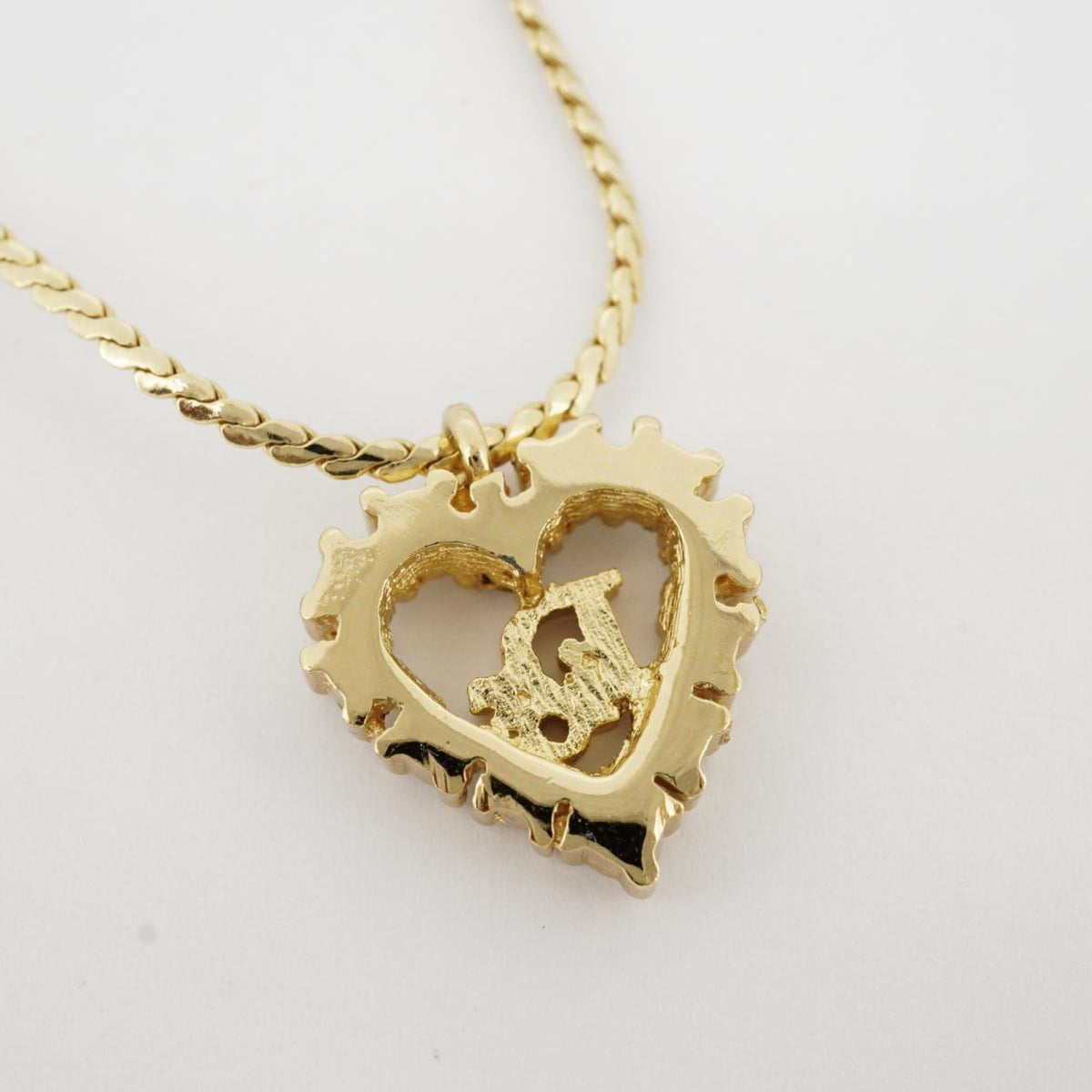 Gold Plated Rhinestone Heart Necklace H10213