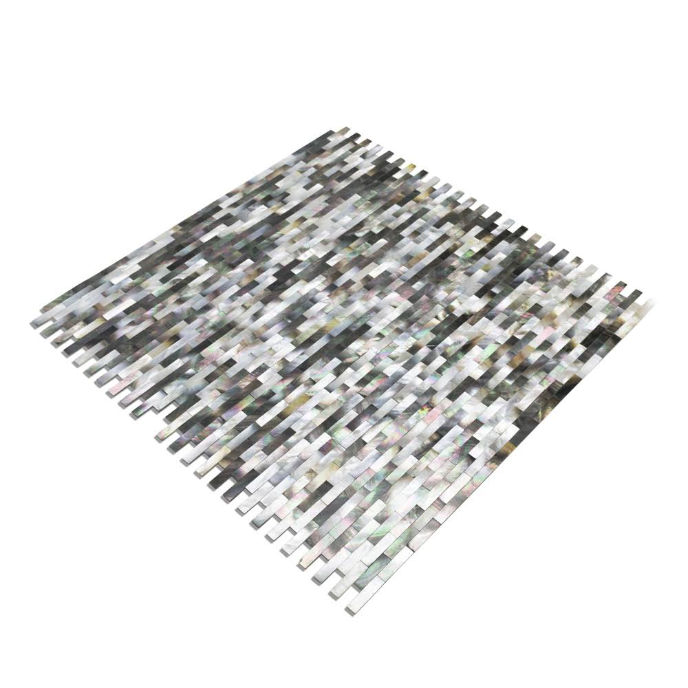 Black/Gray/Pearl Seashell Splitface Tile Sample L137911