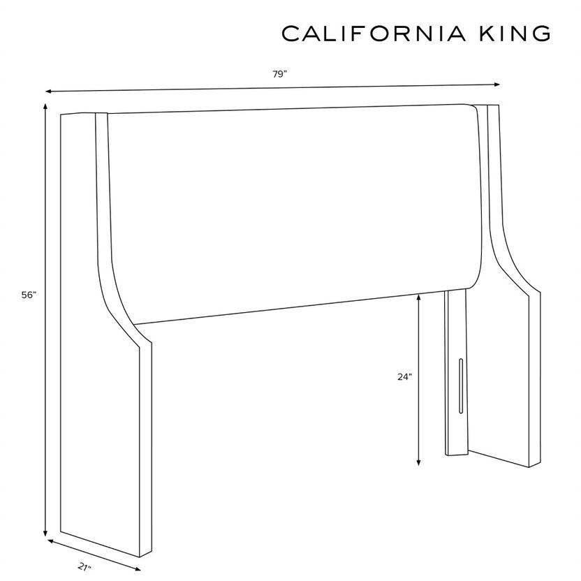 California King Velvet Wingback Headboard E22986
