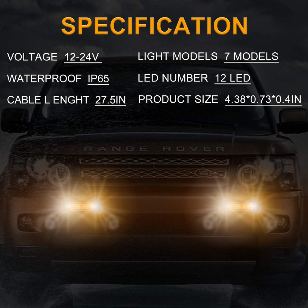 Amber/White Surface Mount Strobe Light Bar (20PCS) Pack of 2 M237