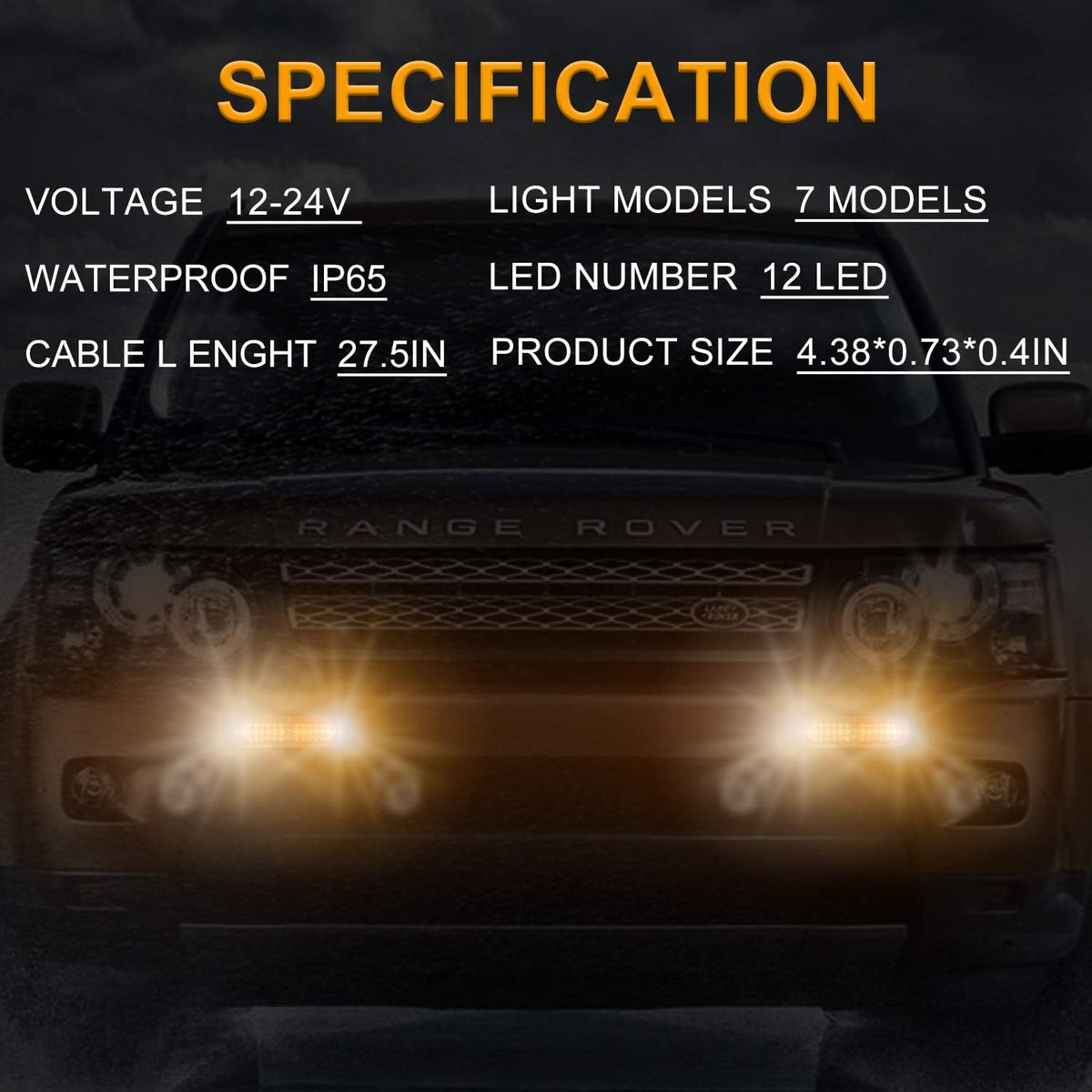 Amber/White Surface Mount Strobe Light Bar (20PCS) Pack of 2 M237