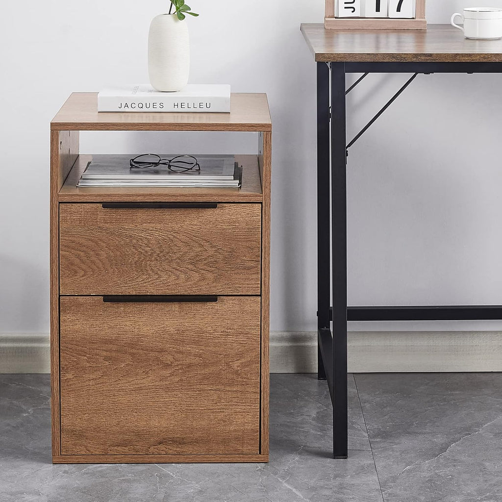 2 Drawer Wood File Cabinet with Hanging Bars F80898