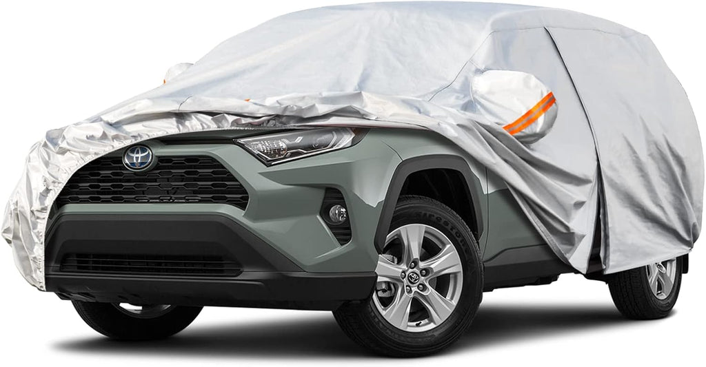 6 Layers Waterproof Car Cover with Zipper Cotton/Silver R92248