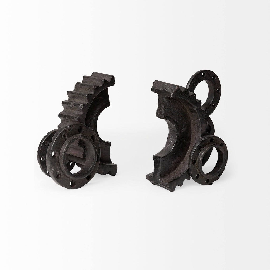 Black Matte Industrial Resin Bookend A571