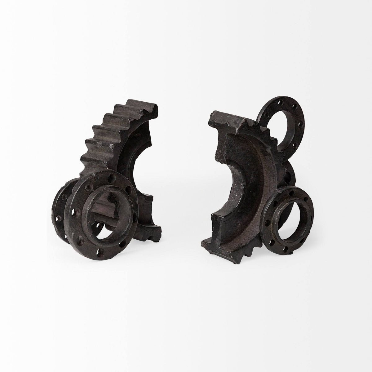 Black Matte Industrial Resin Bookend A571
