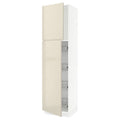White High Cabinet with Door and Wire Baskets W99147