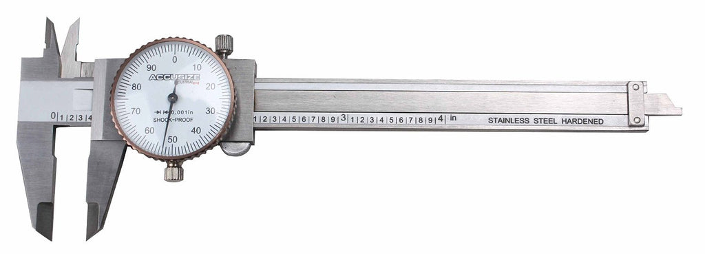 0-8'' by 0.001'' Precision Dial Caliper, Stainless Steel H105572