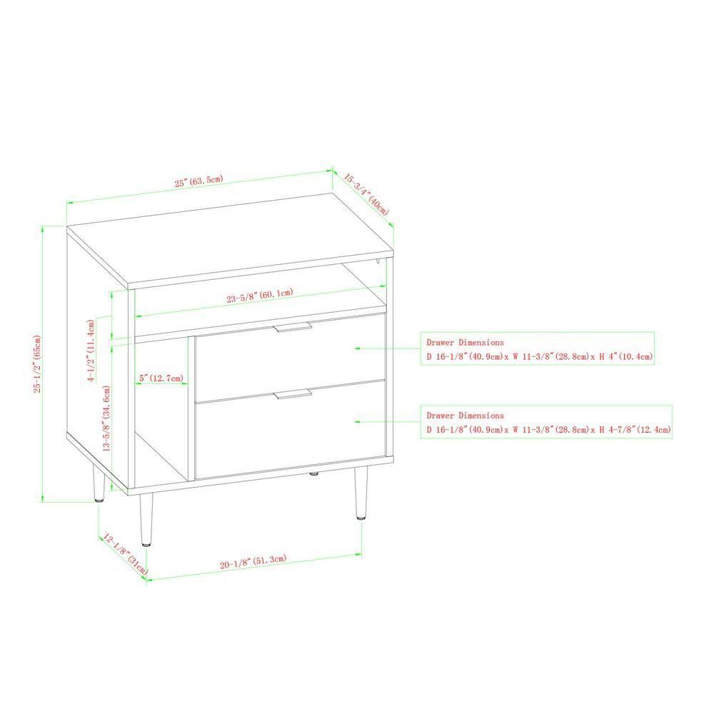 Dark Walnut Storage Side Table U649