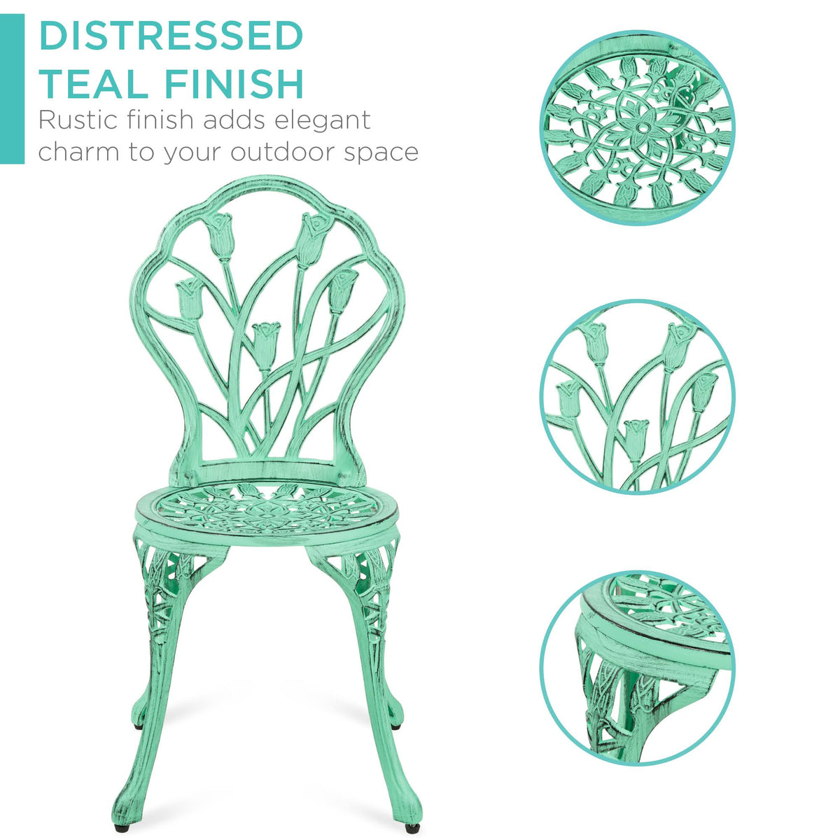 3-Piece Cast Aluminum Patio Bistro Furniture Set A75575