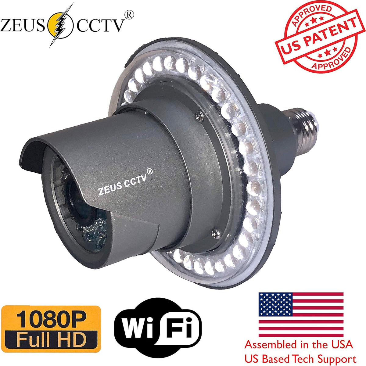 2 Pack 16GB 1080p E26 LED Floodlight Camera X888