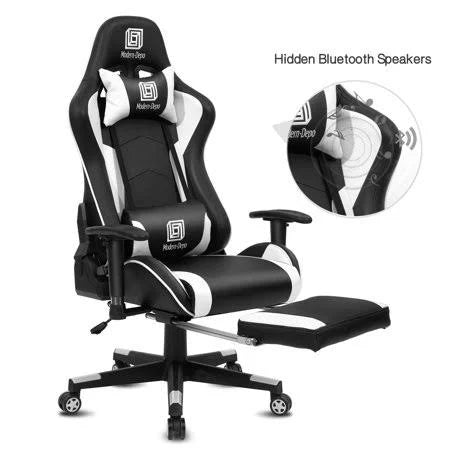 High-Back Swivel Gaming Chair Recliner with Bluetooth Speakers M762140