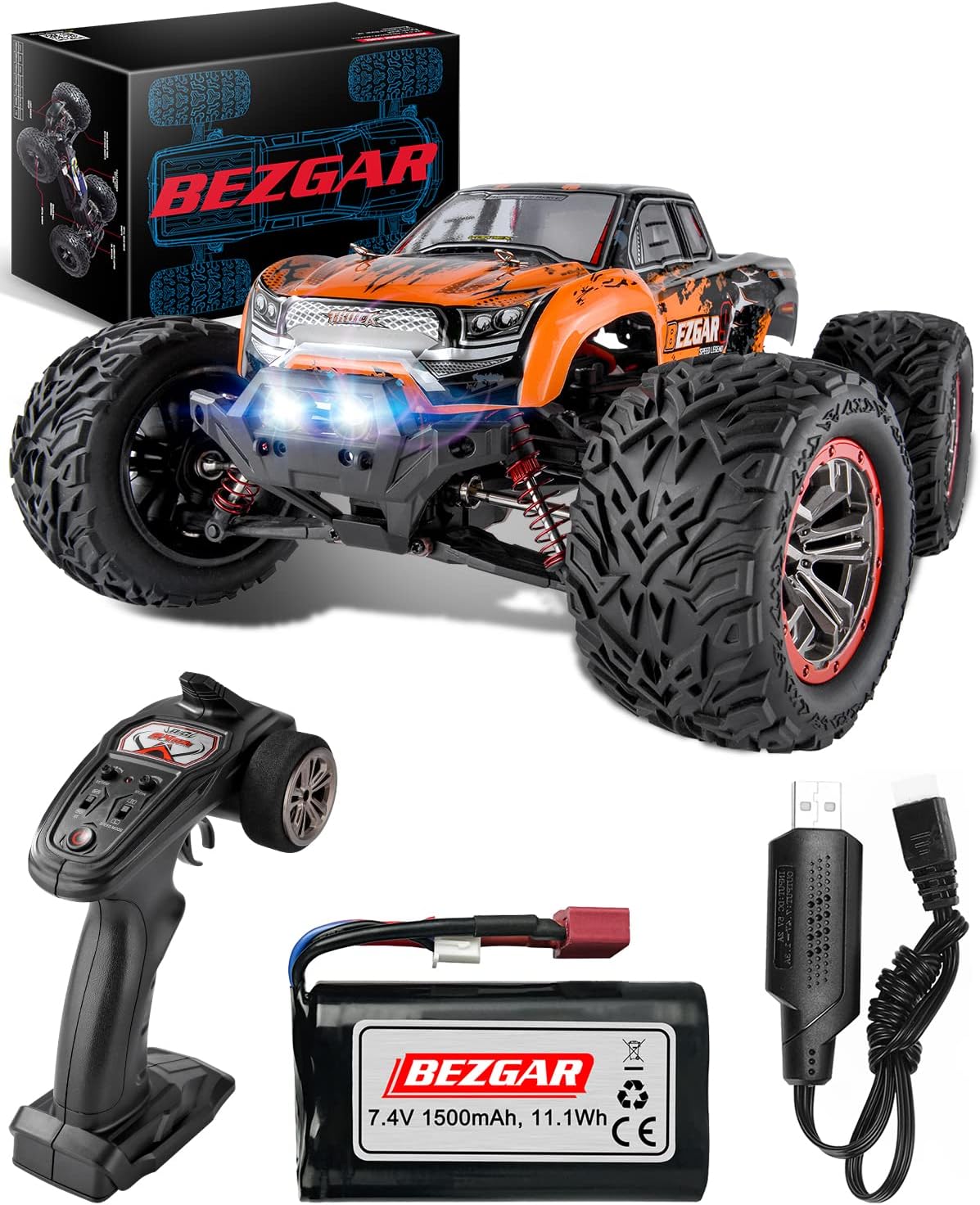 1:12 Scale 4WD RC Truck with 3 Rechargeable Batteries O993