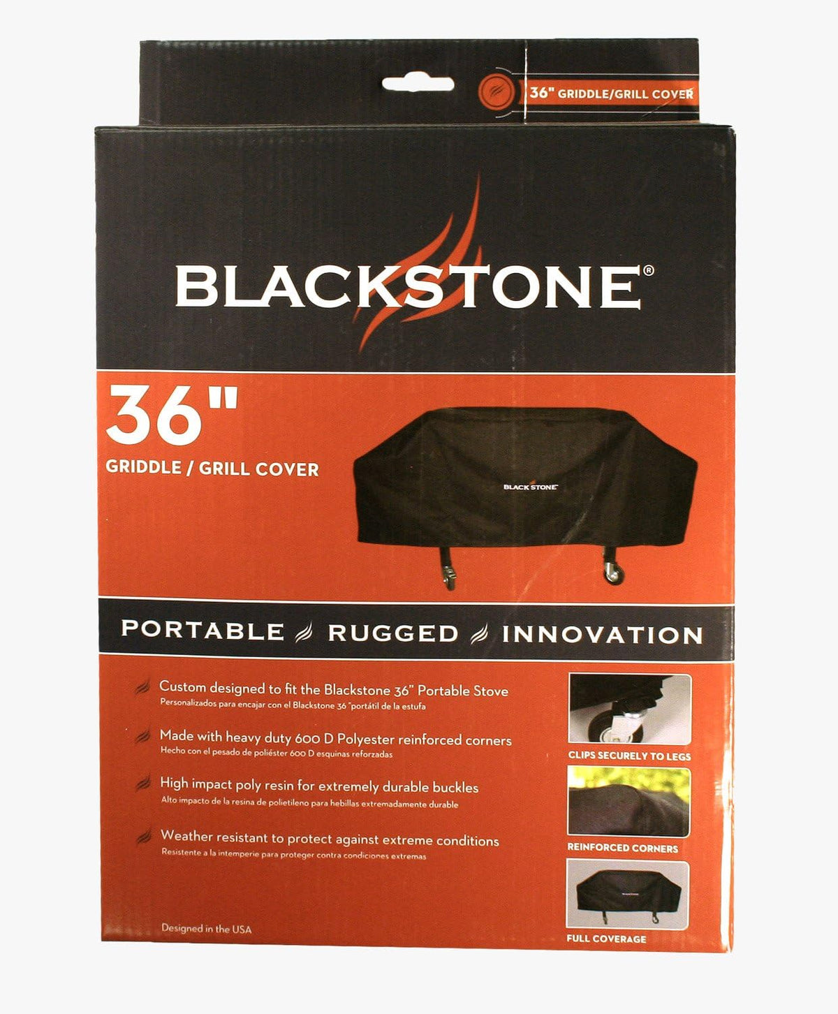 Blackstone 600D Polyester Heavy Duty Flat Top Gas Grill Cover, Black & 8 Pieces Flat Top Grill Accessories Cleaner Tool Set, Black Pack of 2 W329