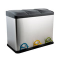 45 Liter 3 Compartment Stainless Recycle Bin I8951